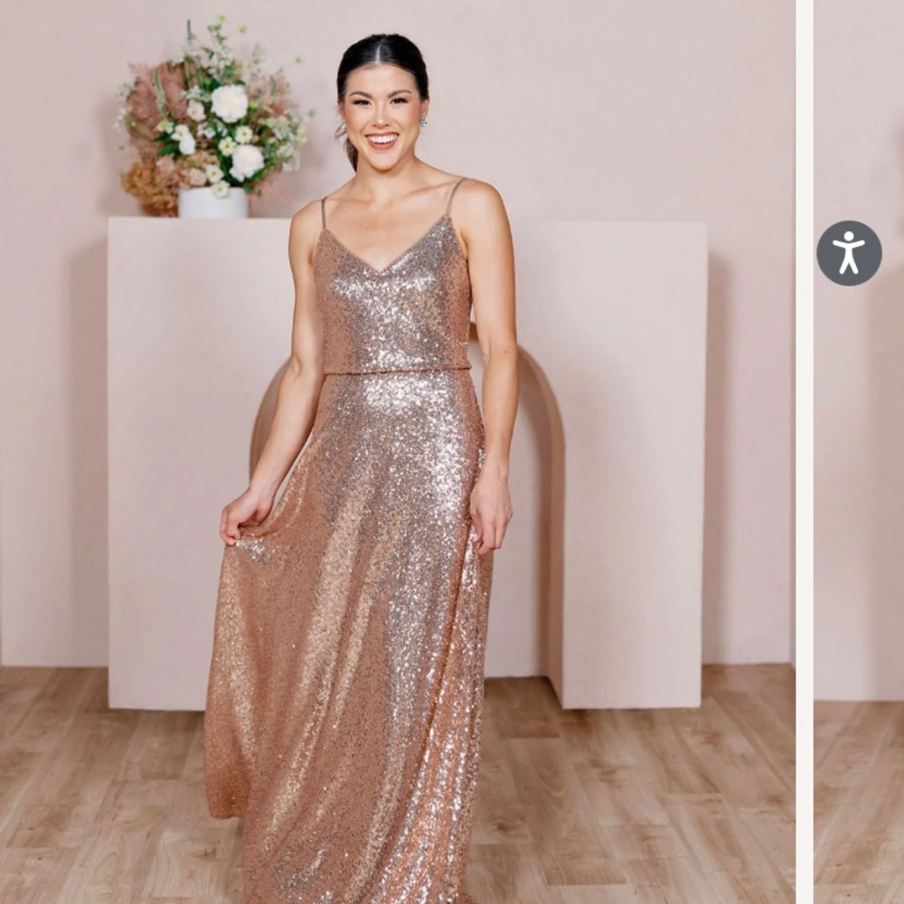 Revelry rose gold sequin “Hazel” size 4